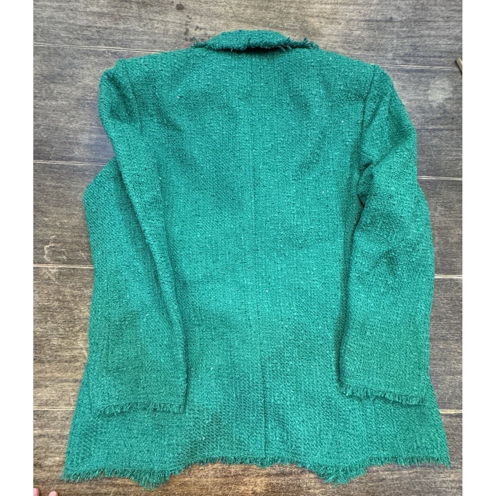 Kate Spade sequin tweed‎ Double Breasted blazer Kelly green Size 8 Shamrock - Picture 4 of 12